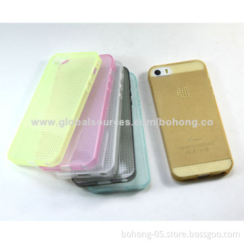 Ultra-thin Dot Grain Matte TPU Case for iPhone 5S, Different Colors Available/500PCS Each Color MOQ